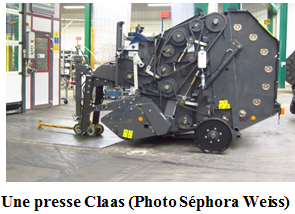 Une presse Claas (Photo Séphora Weiss)