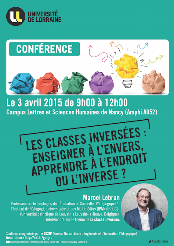 Conférence Marcel Lebrun du 3 avril 2015 : la classe inversée