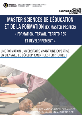 Master Sciences de l’Éducation et de la Formation - Formation, travail, territoires et développement