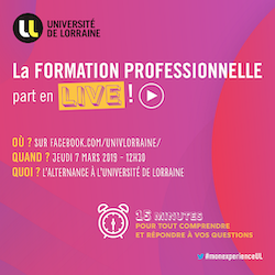 La formation professionnelle part en live !