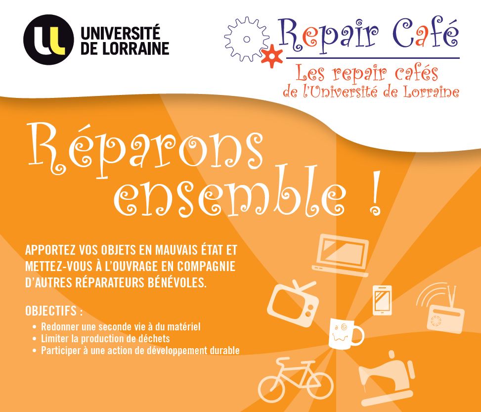 Affiche des repair cafés de l'Université de Lorraine