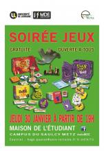 Affiche de la soirée jeux.