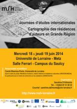 Affiche de la journée d'études Cartographie des résidences d'auteurs en Grande Région.