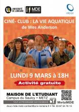 Affiche Ciné-club  La vie aquatique