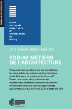 Affiche du forum des métiers de l'architecture