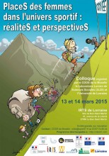 Affiche du colloque "PlaceS des femmes dans l’univers sportif : réalitéS et perspectiveS"