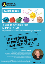 Conférence de Jacques Tardif le 19 novembre 2015