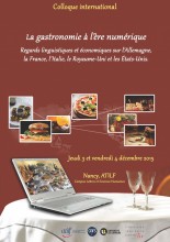 Affiche colloque international : La Gastronomie à l'ère du numérique