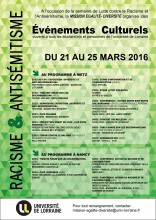programme semaine contre racisme et antisémitisme mission égalité diversité université de Lorraine