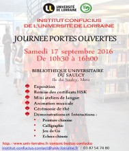 Journée Portes Ouvertes de l'Institut Confucius de l'Université de Lorraine