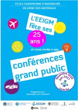 25 ans - Invitation aux conférences grand public de l'EEIGM : 1ère présentation le mercredi 09 novembre 2016