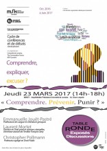 Dans le cadre du cycle de conférence C2E (rappel du projet ici), nous vous invitons à la table ronde :  «Comprendre. Prévenir. Punir ? »  le 23 mars 2017 Amphi de la Présidence Cours Léopold à Nancy, de 14h à 18h.