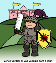 chevalier avec seringue et bouclier