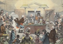 Caricature de scientifiques au début du XIXe siècle