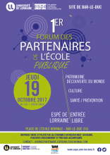 Affiche forum des partenaires de l'école publique à Bar-le-Duc 19 octobre 2017