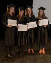 Les  premières étudiantes recevant le label CMI (Julie Challant, Laura Didierjean, Anaïs Laurent et Veronica Roman)