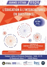 Journée d'étude "L'Éducation à l'interculturel en question(s)" de l'ESPÉ de Lorraine