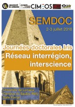 Affiche du Semdoc 2018. Journées doctorales du réseau Iris 