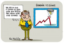 Economie et climat : une fois de plus la preuve est faite qu'un bon dessin vaut mieux qu'un long discours. Rémi Malingreÿ.