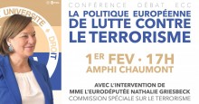 politique européenne de lutte contre le terrorisme - Mme GRIESBECK députée européenne - amphi Chaumont (AR06)