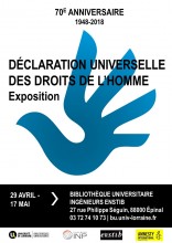 Affiche de l'exposition : "Déclaration Universelle des Droits de l'Homme"- BU ingénieurs ENSTIB