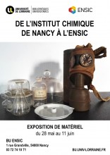 Affiche de l'exposition : "De l’Institut Chimique de Nancy à l’ENSIC"- BU ingénieurs ENSIC