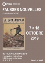 Affiche de l'exposition : "Fausses Nouvelles" - BU ingénieurs Brabois