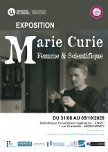 Affiche de l'exposition : "Marie Curie"