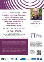 Affiche conférence Gérard Mourou, Prix Nobel de Physique 2018
