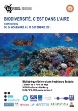 Affiche de l'exposition : "Biodiversité, c'est dans l'aire"