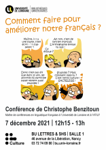 [Conférence] "Comment faire pour améliorer notre français ?" à la BU Lettres & SHS
