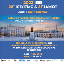 1ère conférence conjointe IEEE ICE/ITMC-IAMOT : « Technology, Engineering, and Innovation Management Communities as Enablers for Social-Ecological Transitions »
