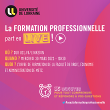 La formation professionnelle part en live !