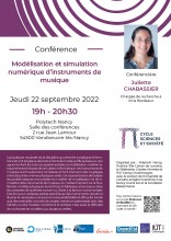 Affiche conférence Juliette Chabassier
