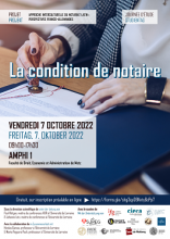 Affiche de la journée d'étude La condition de notaire_7 octobre 2022