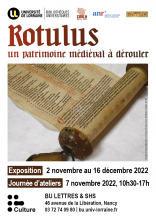 [Expo et Journée d'ateliers] "Rotulus" à la BU Lettres & SHS