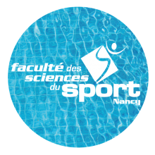 Logo Faculté des Sciences du Sport Nancy avec fond Piscine