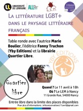Infographie "La littérature LGBT+ dans le paysage littéraire français"