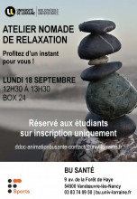 Atelier nomade de relaxation à la BU Santé