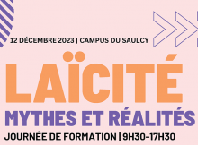 Affiche de la journée de formation "Laïcité : mythes et réalités"