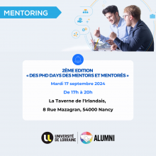 [2ème édition] PhD Days des Mentors et Mentorés du Réseau alumni