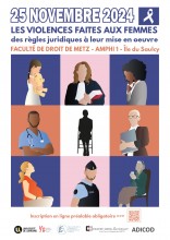 Affiche de la journée d'étude consacrée au traitement juridique des violences faites aux femmes