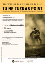 Affiche de la conférence Tu ne tueras point