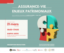 Affiche du colloque Assurance-vie et enjeux patrimoniaux