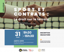 Affiche du colloque Sport et contrats