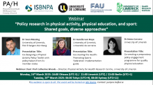 Invitation to the webinar: "Policy Research in Physical Activity, Physical Education, and Sport: Shared Goals, Diverse Approaches" (March 24, 2025, at 9 PM Irish Time)