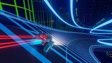 Jeu vidéo avec voiture de course sur un circuit
