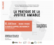 Affiche du colloque La pratique de la justice amiable