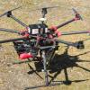 Drone équipé d'une caméra LiDAR prêt au décollage