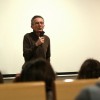 Patrice Leconte devant les étudiant de l'IECA
